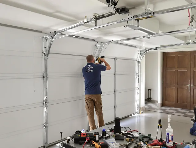 Avon Lake Garage Door Repair certified technician performing precision garage door repair in Avon Lake
