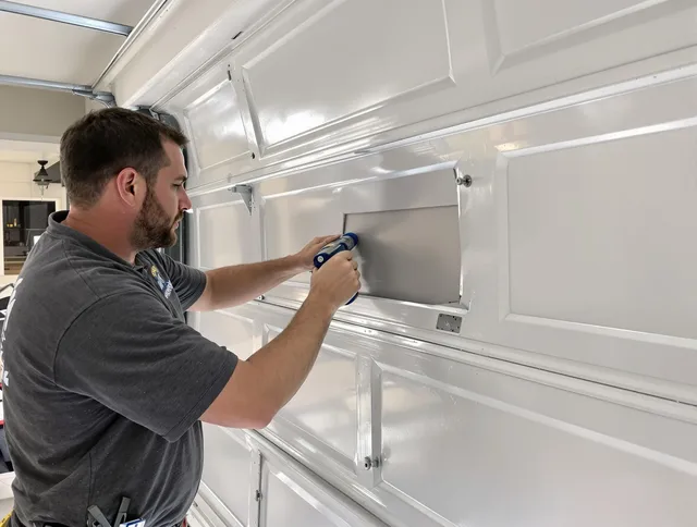 Garage door panel repair by Avon Lake Garage Door Repair in Avon Lake